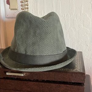 LRG Olive Green Perforated Fedora Hat